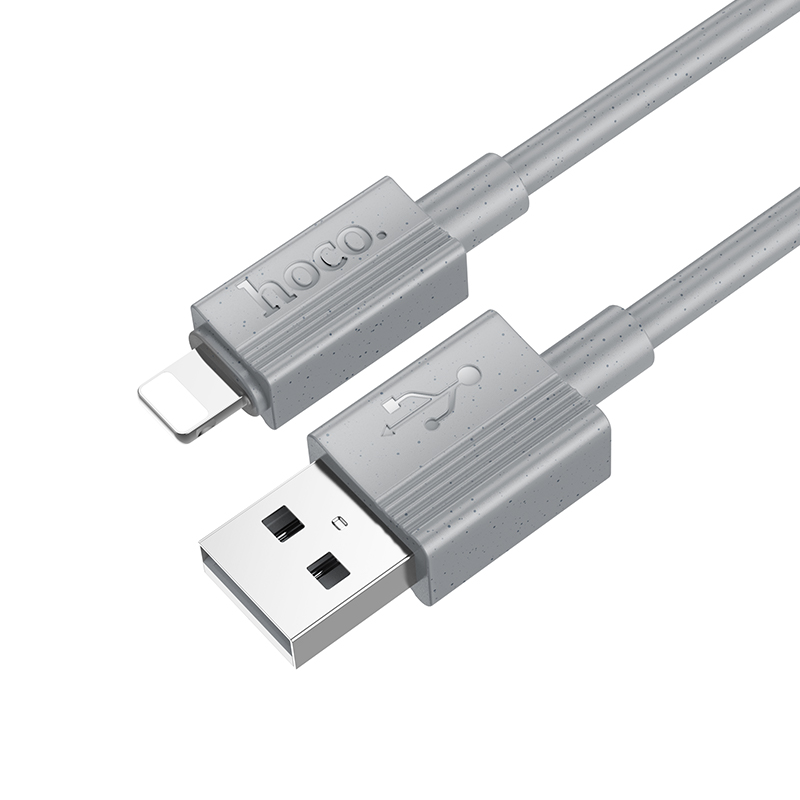 Кабель USB HOCO X107 Favor USB - Lightning, 2.4А, 1 м, серый фото