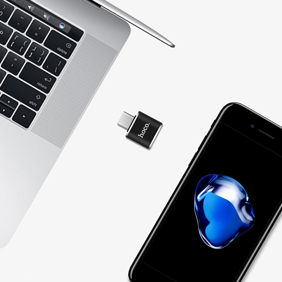 Переходник/Адаптер HOCO UA5 OTG Type-C (m) - USB (f), черный фото