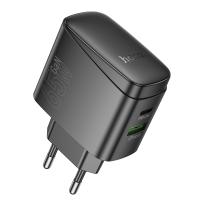 Сетевое зарядное устройство HOCO CS63A Bright 1xUSB + 1xUSB-C, 65W, черный фото