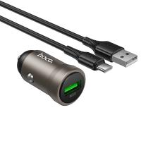 Автомобильное зарядное устройство HOCO Z62 Energy, 1xUSB с Кабелем USB - Type-C, 18W, золотой фото