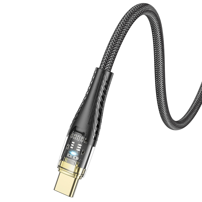 Кабель USB HOCO U121 Gold USB - Type-C, 3A, 1.2 м, черный фото