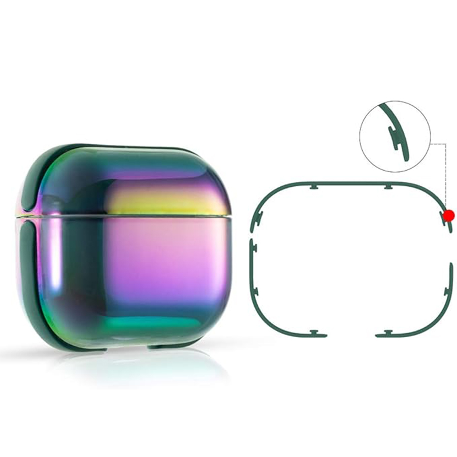 Чехол пластиковый Kingxbar со шнурком для Airpods Pro, прозрачный, Хамелеоновый перламутр (36) фото