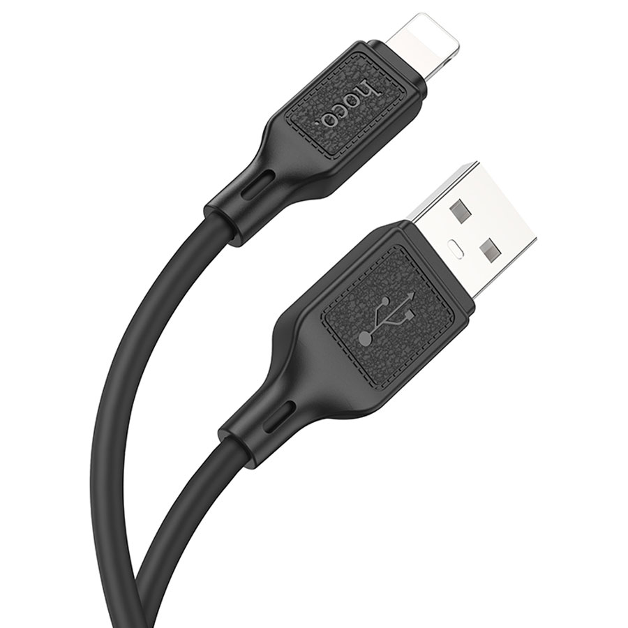 Кабель USB HOCO X90 Cool USB - Lightning, 2.4А, 1 м, черный фото