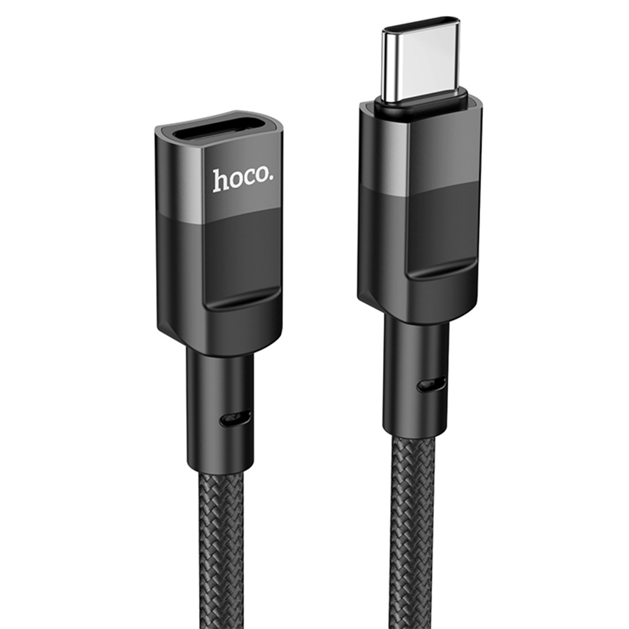 Переходник/Адаптер HOCO U107 Type-C (m) - Type-C (f), 1.2 м, черный фото
