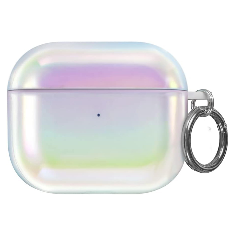 Чехол пластиковый Kingxbar со шнурком для Airpods Pro, прозрачный, перламутр (37) фото