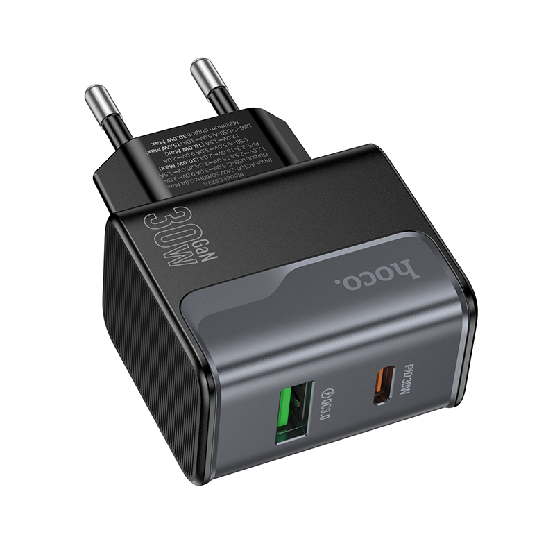 Сетевое зарядное устройство HOCO CS73A Star 1xUSB + 1xUSB-C, 3A, 30W, черный фото