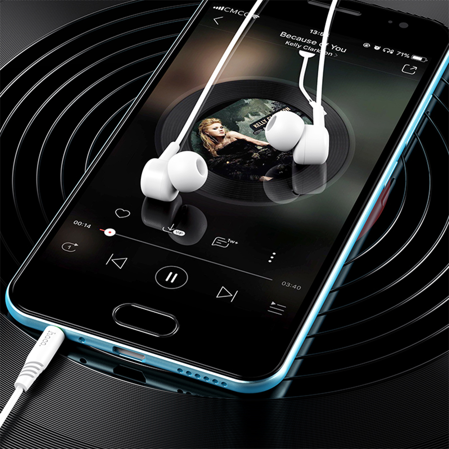 Проводные наушники HOCO M82 La musique, Jack 3.5mm, 1.2 м, белый фото