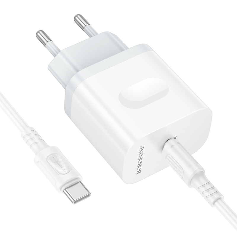 Сетевое зарядное устройство BOROFONE BA99A Breeze 1xUSB-C с Кабелем Type-C - Type-C, 20W, белый фото