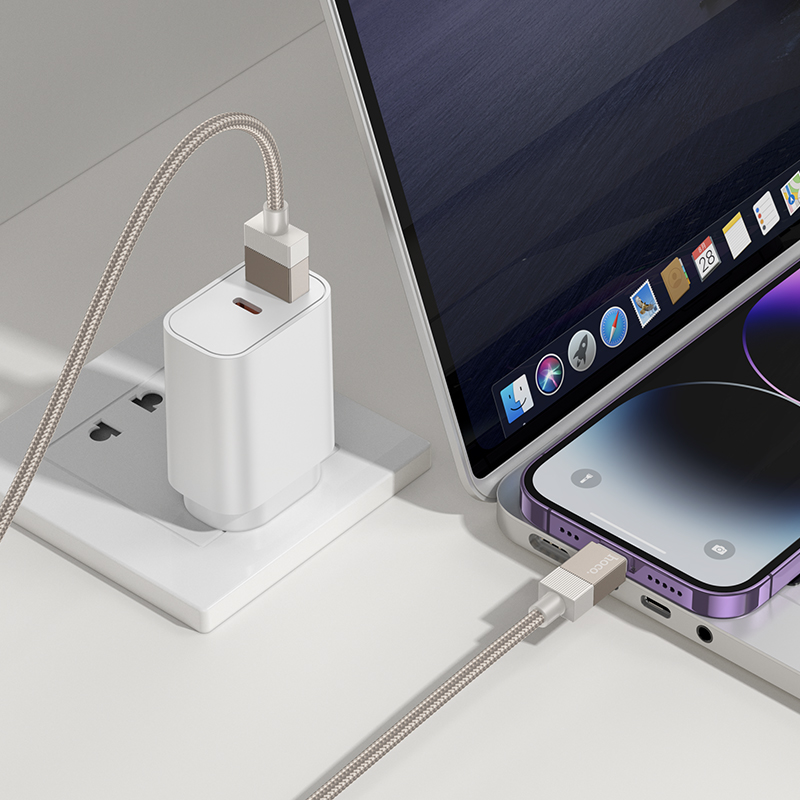 Кабель USB HOCO X110 Honorific USB - Lightning, 2.4А, 1 м, золотой фото