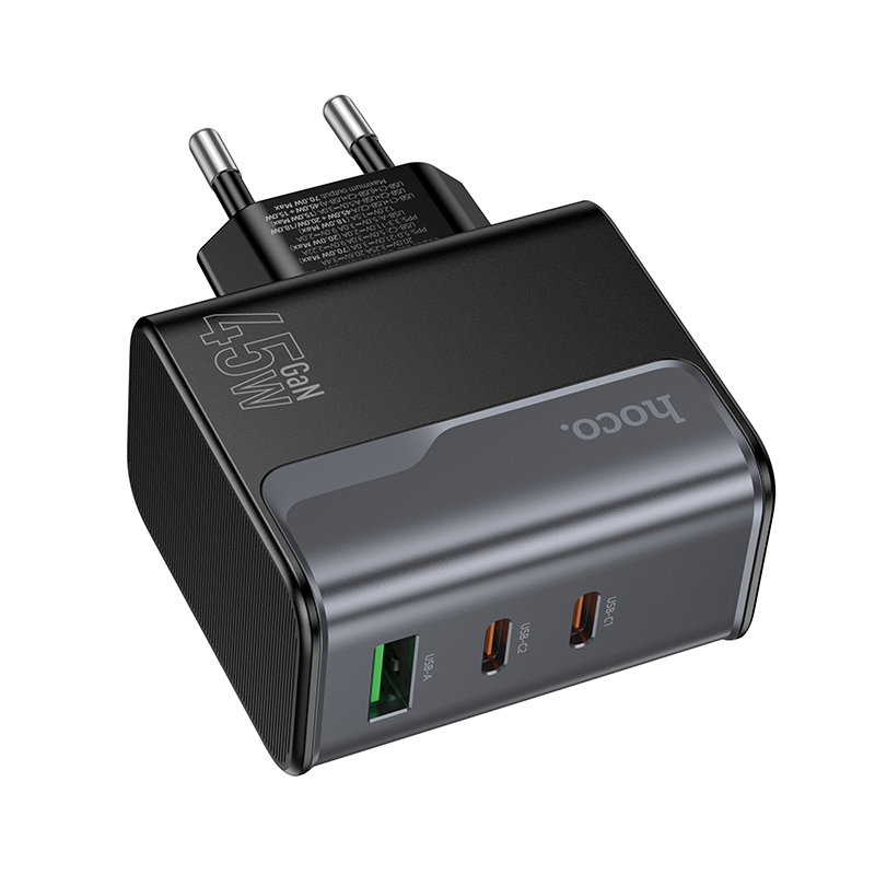 Сетевое зарядное устройство HOCO CS75A Star 1xUSB + 2xUSB-C, 70W, черный фото