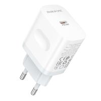 Сетевое зарядное устройство BOROFONE BA99A Breeze 1xUSB-C, 20W, белый фото