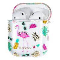 Чехол пластиковый Kingxbar со шнурком для Airpods 2, прозрачный, фламинго4 (9) фото