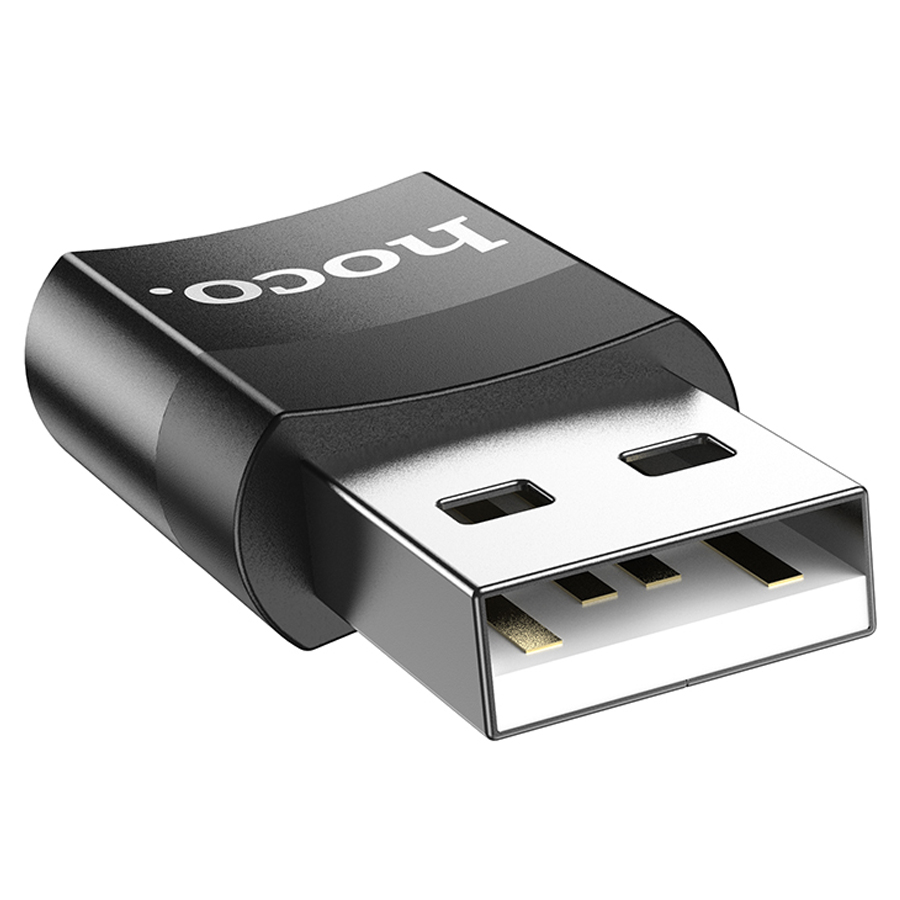Переходник/Адаптер HOCO UA17 OTG USB (m) - Type-C (f), черный фото