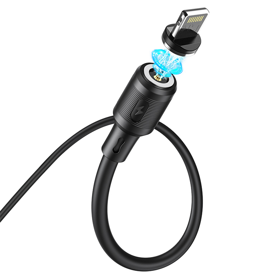 Кабель USB HOCO X52 Sereno USB - Lightning магнитный, 2А, 1 м, черный фото