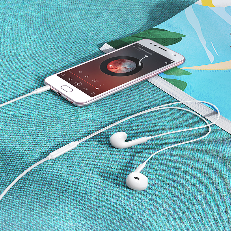 Проводные наушники BOROFONE BM100 Max Fuente, Jack 3.5mm, 1.2 м, белый фото