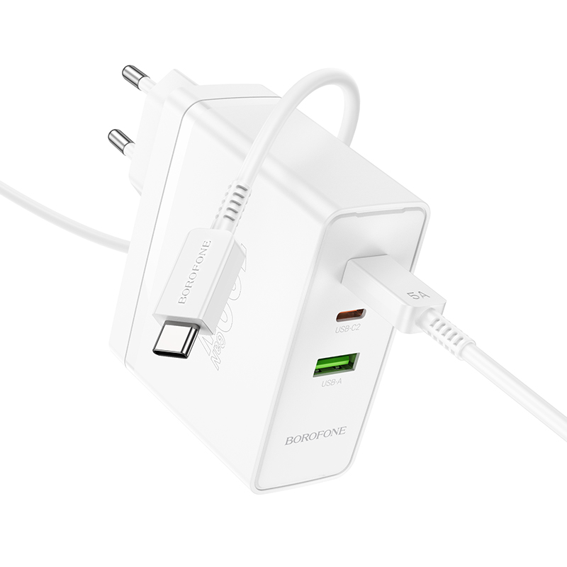 Сетевое зарядное устройство BOROFONE BN11 Imperial 1xUSB + 2xUSB-C с Кабелем Type-C - Type-C, 100W, белый фото