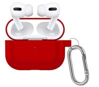 Чехол силиконовый с карабином для Airpods Pro 2, красный (15) фото