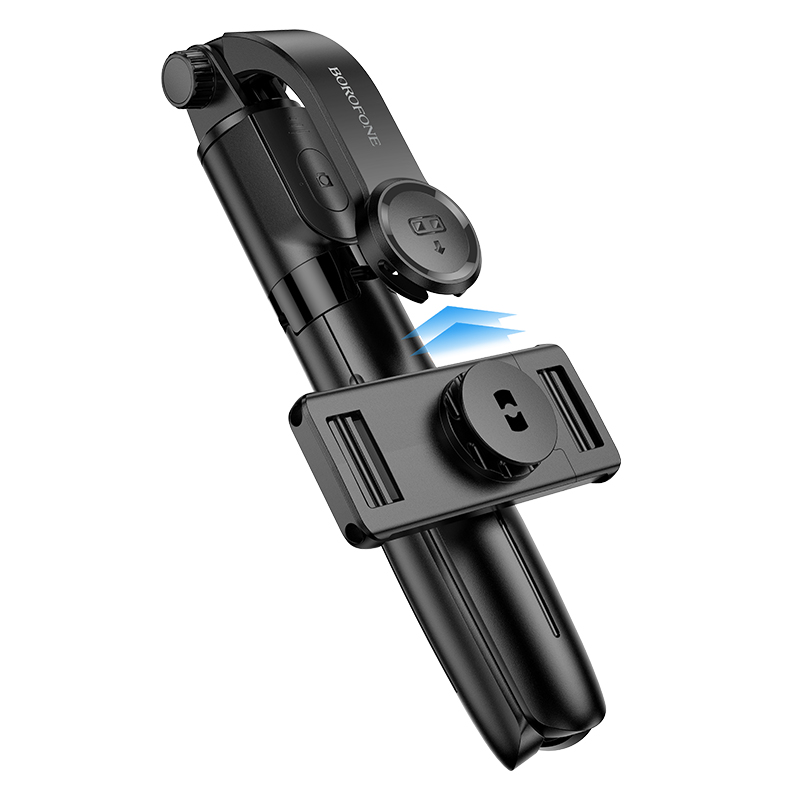 Селфи-палка монопод/трипод BOROFONE BY13 Nube, встроенный аккумулятор, 63-90мм, черный фото