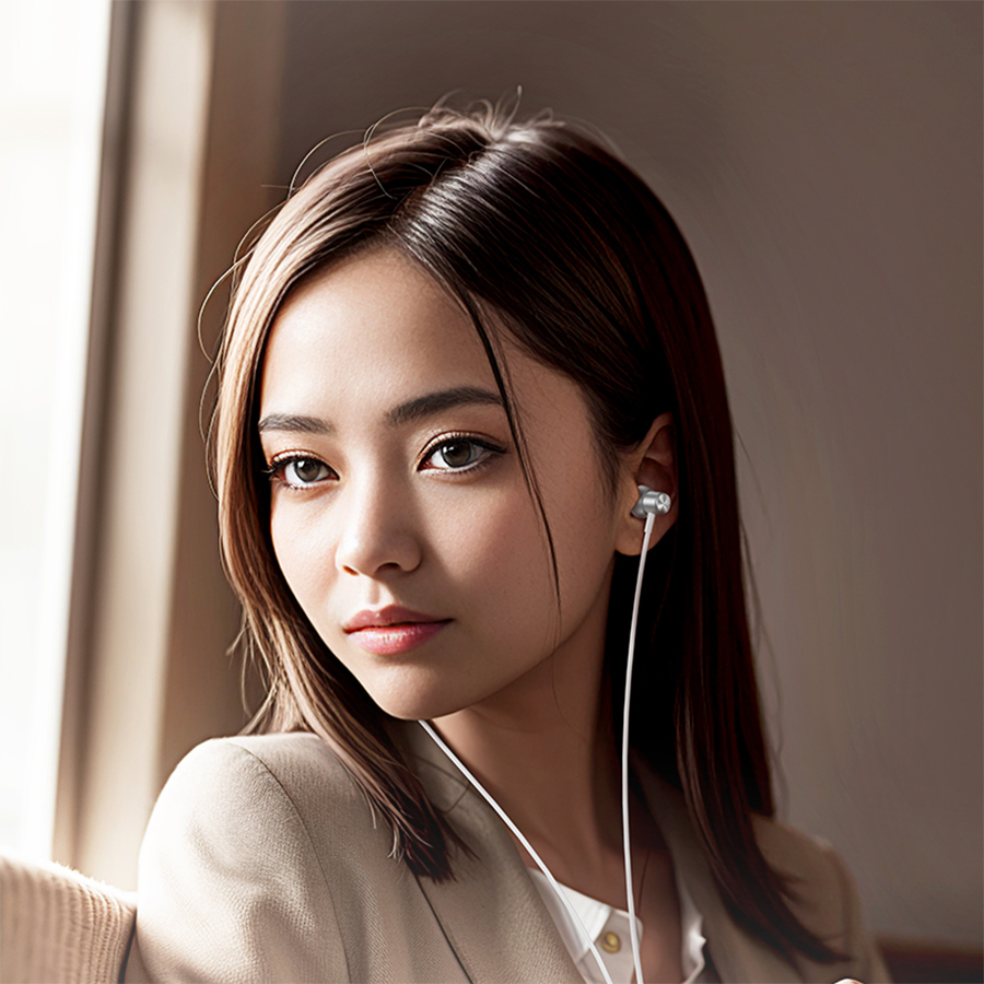 Проводные наушники HOCO M110 Encourage, Jack 3.5mm, 1.2 м, серебристый фото