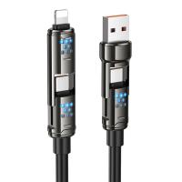 Кабель USB-C HOCO U143 Joy 4 в 1 USB/Type-C - Type-C + Lightning, 5A, 240W, 1.2 м, черный фото