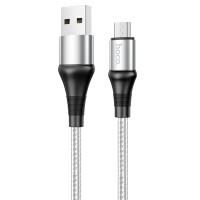 Кабель USB HOCO X50 Excellent USB - MicroUSB, 2.4А, 1 м, серый фото