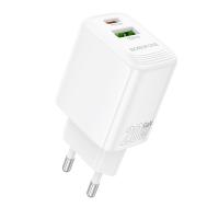Сетевое зарядное устройство BOROFONE BN27 Fuente 1xUSB + 1xUSB-C, 3A, 20W, белый фото