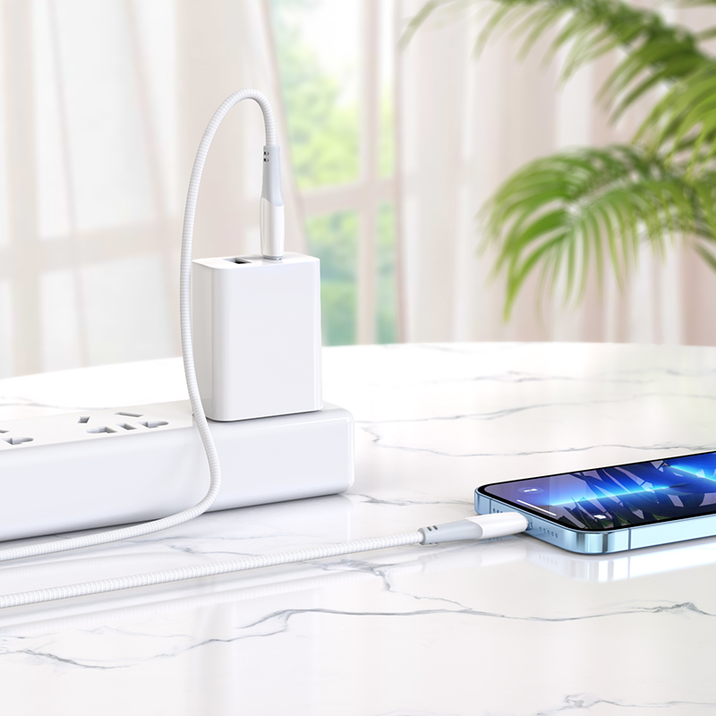 Кабель USB-C HOCO X70 Ferry Type-C - Lightning, 20W, 1 м, белый фото