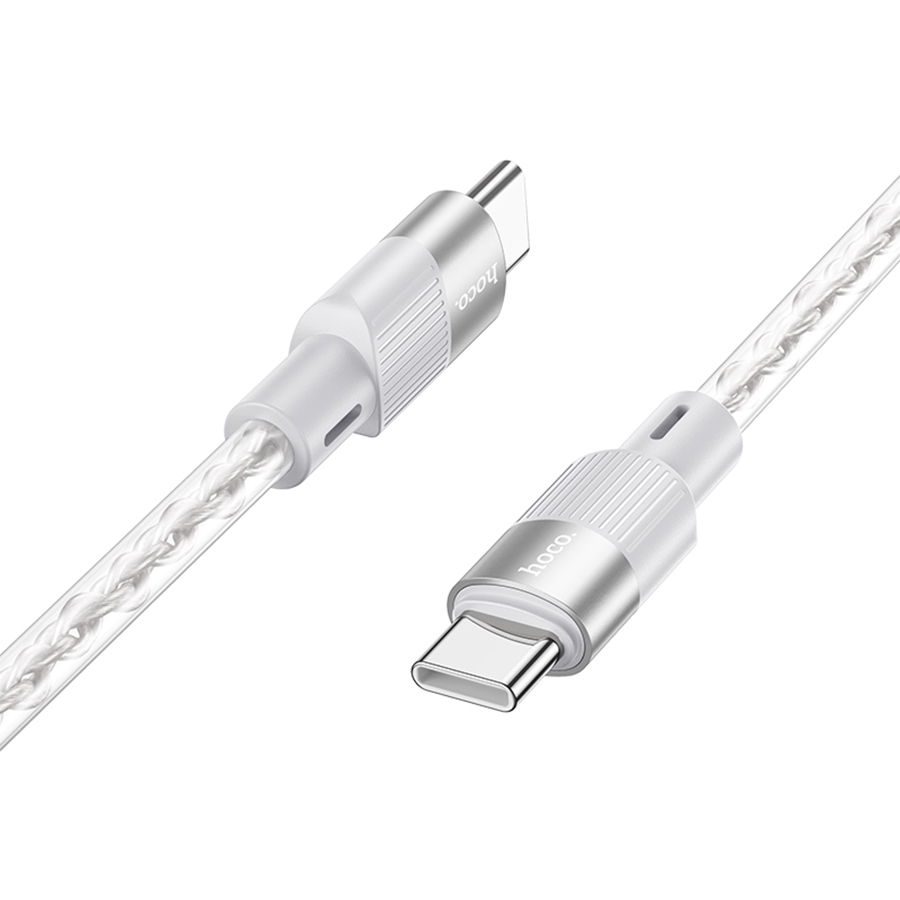 Кабель USB-C HOCO X99 Crystal junction Type-C - Type-C, 3A, 1 м, серый фото