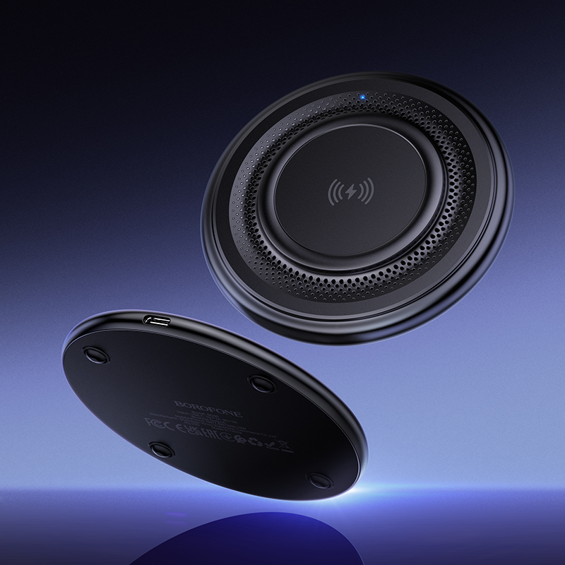 Беспроводное зарядное устройство BOROFONE BQ40 Crown с Кабелем USB - Type-C, 5W/7.5W/10W/15W, черный фото