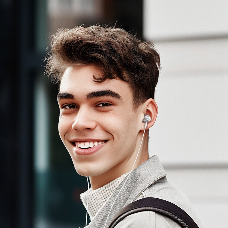 Проводные наушники BOROFONE BM95 Excepcional, Jack 3.5mm, 1.2 м, серебристый фото