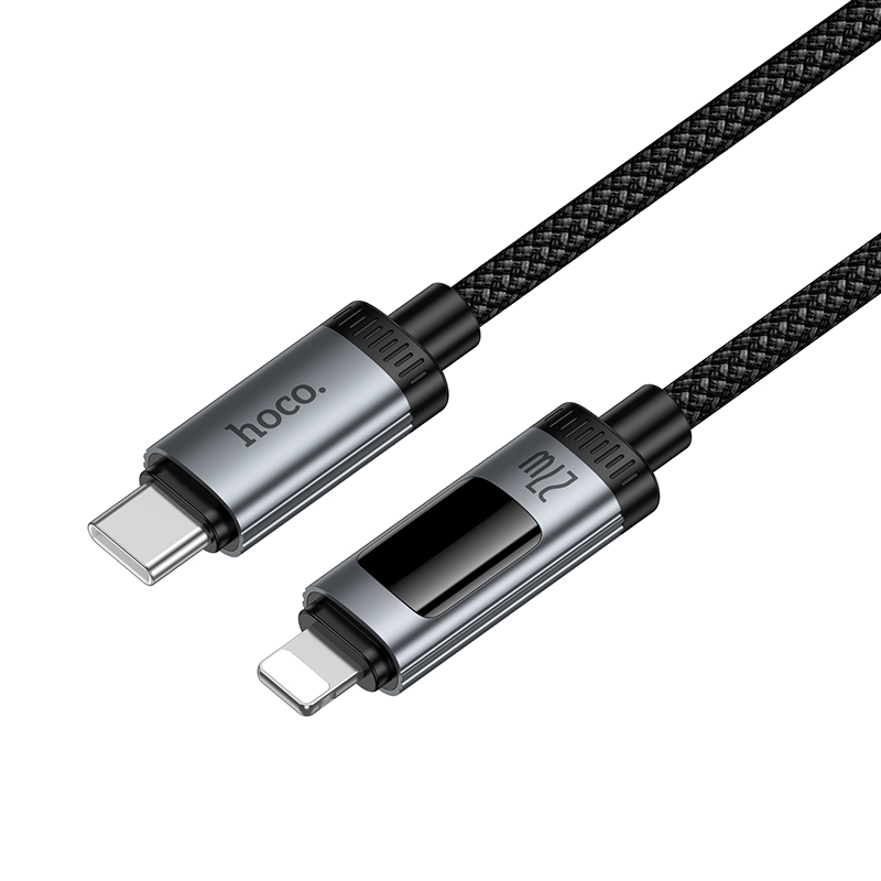 Кабель USB-C HOCO U148 Lord Type-C - Lightning, 27W, 1.2 м, черный фото