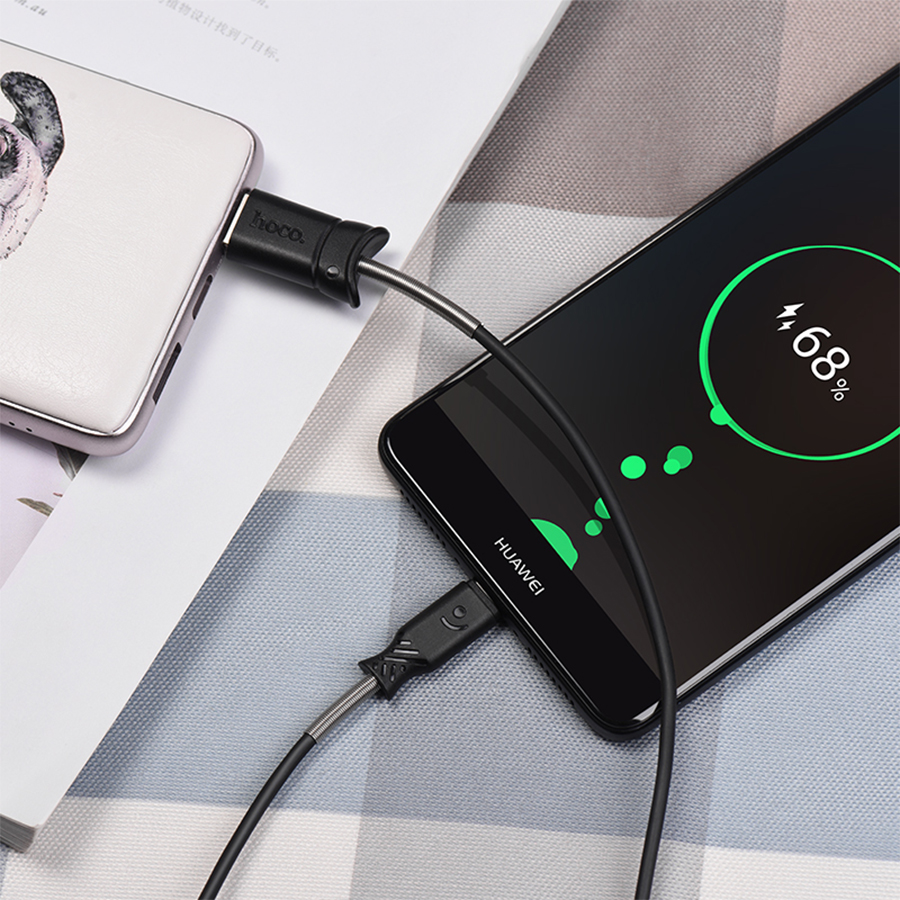 Кабель USB HOCO X24 Pisces USB - Lightning, 2.4А, 1 м, черный фото