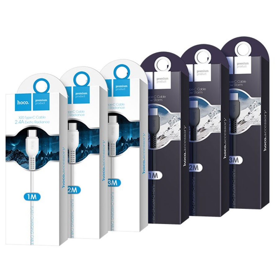 Кабель USB HOCO X20 Flash USB - Type-C, 3A, 3 м, белый фото