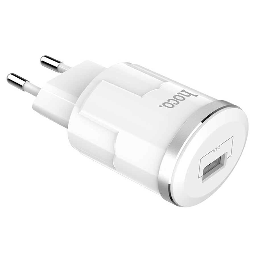Сетевое зарядное устройство HOCO C37A Thunder 1xUSB, 2.4A, 10.8W, белый фото