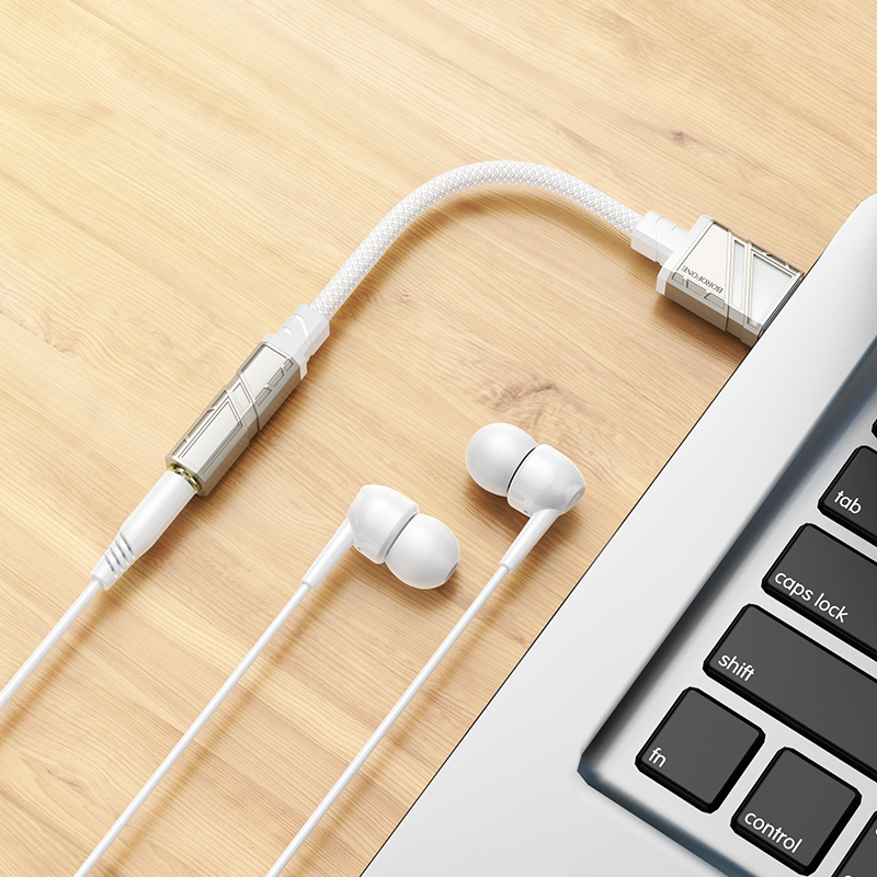 Переходник/Адаптер BOROFONE BV23 Dignity USB2.0 (m) - Jack 3,5 (f), 15 см, белый фото