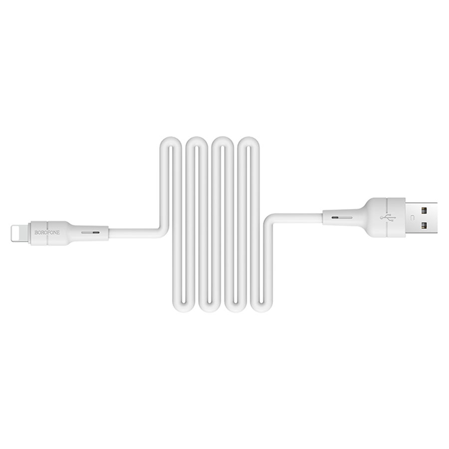 Кабель USB BOROFONE BX30 Silicone USB - Lightning, 2.4А, 1 м, белый фото