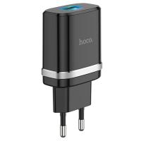 Сетевое зарядное устройство HOCO C12Q Smart 1xUSB, 3A, 18W, черный фото