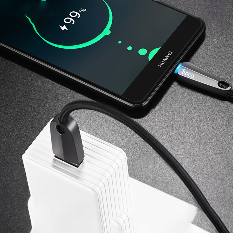Кабель USB HOCO U35 Space shuttle USB - Type-C, 2.4А, 1.2 м, черный оптом недорого с доставкой Кабель USB HOCO U35 Space shuttle USB - Type-C, 2.4А, 1.2 м, черный фото