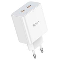 Сетевое зарядное устройство HOCO C108A Leader 2xUSB-C, 3.0A, 35W, белый фото