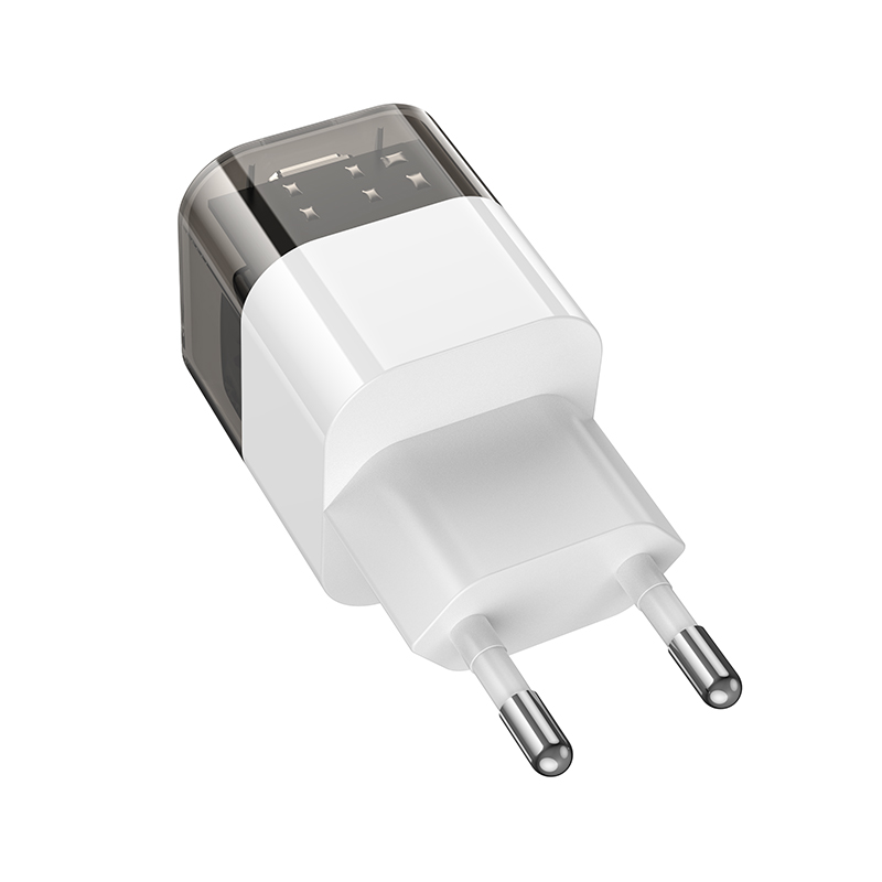 Сетевое зарядное устройство HOCO C125A Transparent 1xUSB-C, 20W, прозрачный черный фото