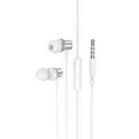 Проводные наушники HOCO M110 Encourage, Jack 3.5mm, 1.2 м, серебристый фото