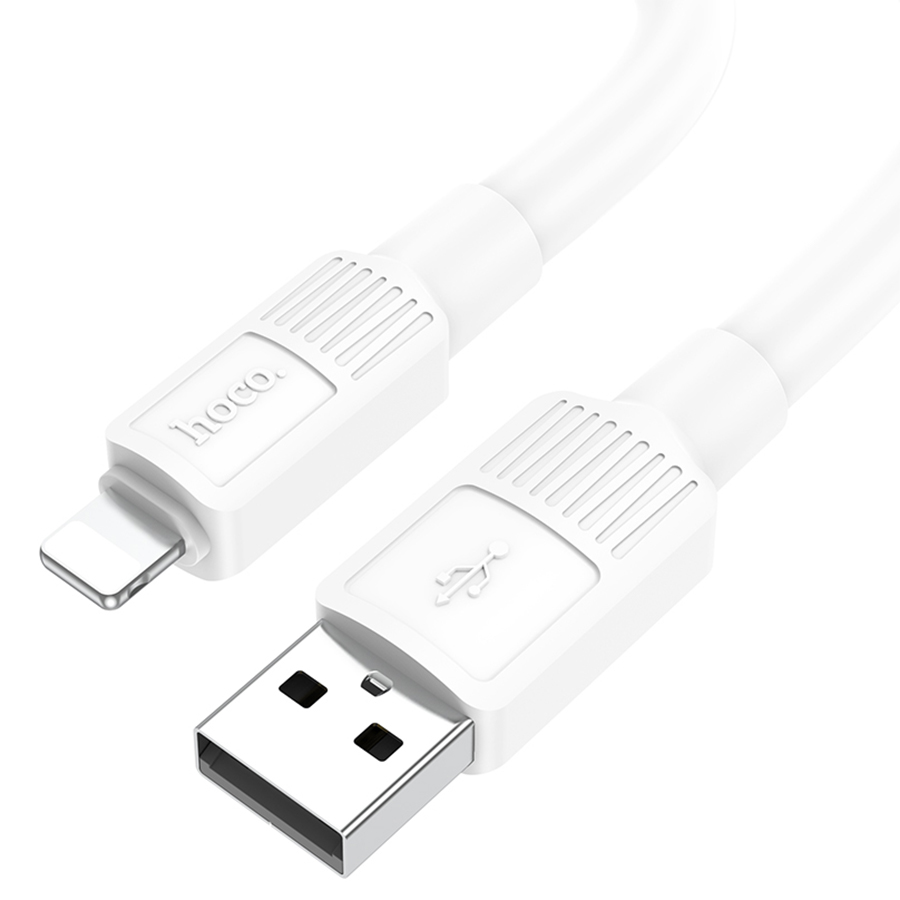 Кабель USB HOCO X84 Solid USB - Lightning, 2.4А, 1 м, белый фото