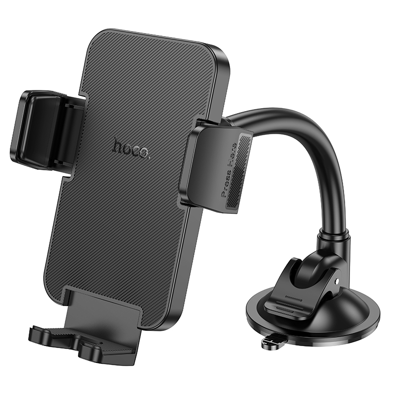 Автомобильный держатель HOCO H38 Cheetah, зажимной, на приборная панель/лобовое стекло, черный фото