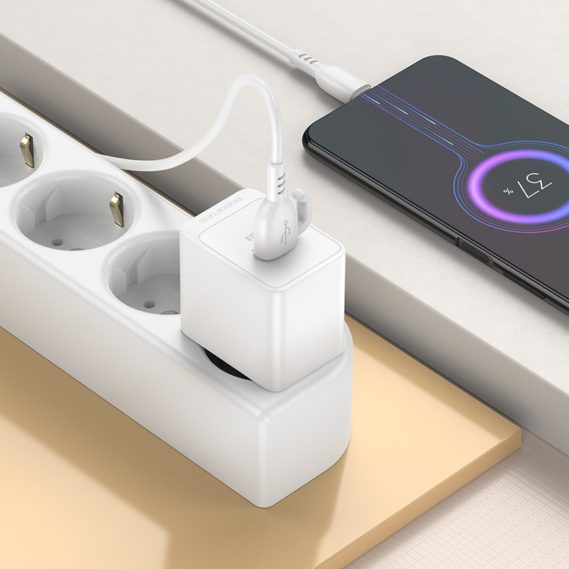 Сетевое зарядное устройство BOROFONE BAS12A Erudite 1xUSB, 18W, белый фото