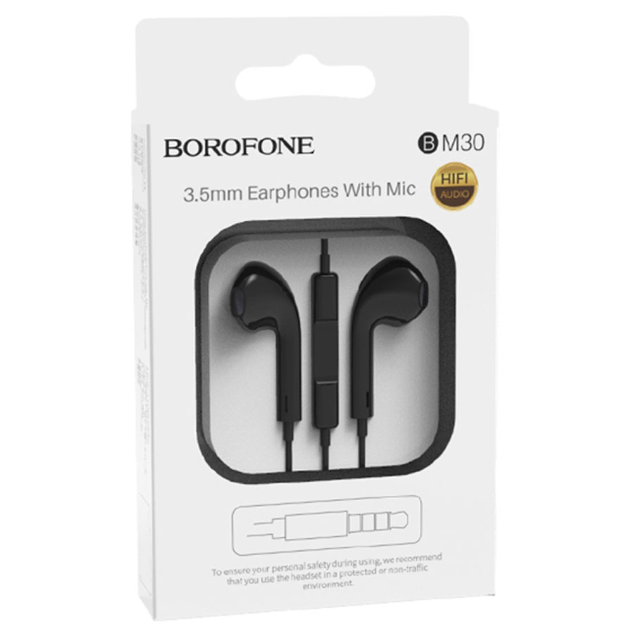 Проводные наушники BOROFONE BM30 Original, Jack 3.5mm, 1.2 м, черный фото