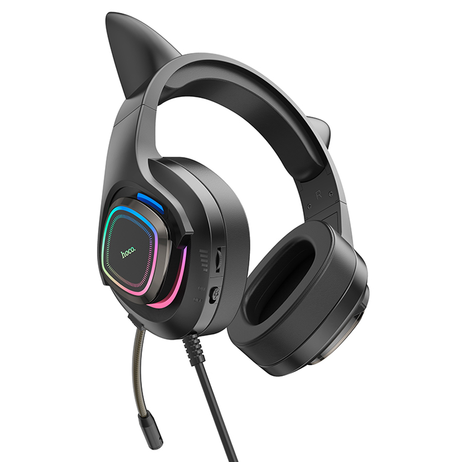 Проводные наушники HOCO W107 Cute cat, USB+Jack 3.5mm, 2 м, elf cat фото