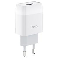 Сетевое зарядное устройство HOCO C72A Glorius single 1xUSB, 2.1A, 10W, белый фото