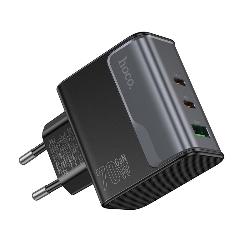 Сетевое зарядное устройство HOCO CS75A Star 1xUSB + 2xUSB-C, 70W, черный фото