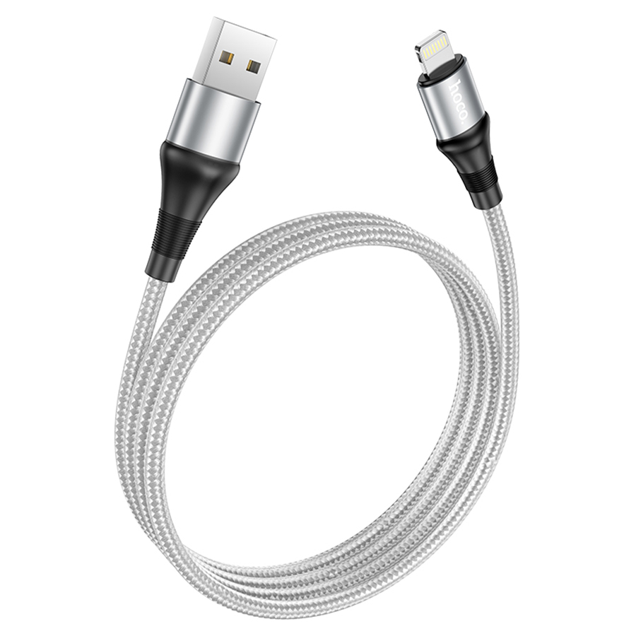 Кабель USB HOCO X50 Excellent USB - Lightning, 2.4А, 1 м, серый фото