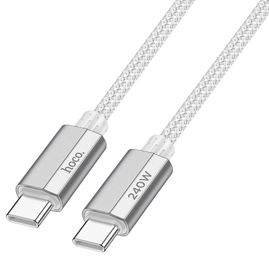 Кабель USB-C HOCO U134 Primero Type-C - Type-C, 5A, 240W, 1.8 м, серый фото
